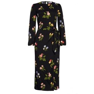 Reformation Reza Midi Sheath Dress in Night Bloom